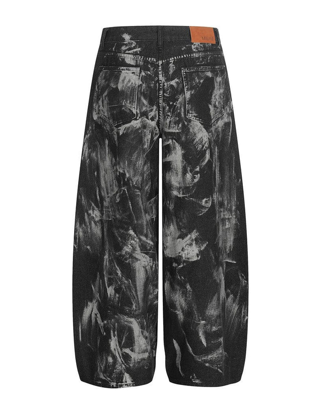 TALKLESSFASHION Splashed ink paint heavy industry jeans