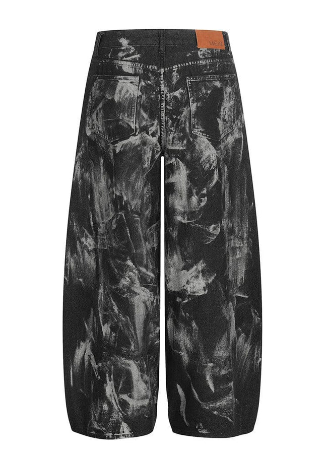 TALKLESSFASHION Splashed ink paint heavy industry jeans