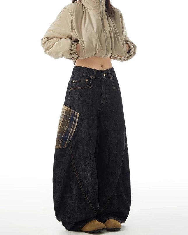 TALKLESSFASHION Splicing Knife Edge Jeans------  7634