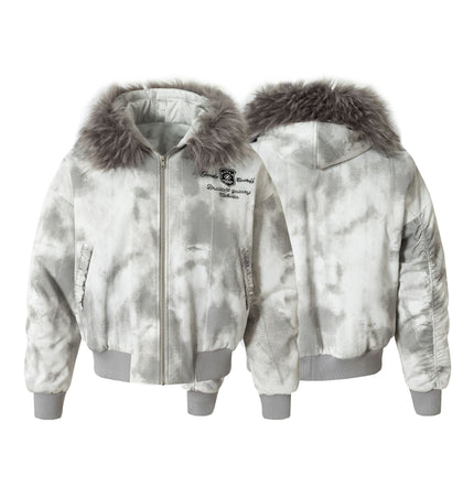 THETLSTUDIO Stained Aviator Fur Collar Bomber