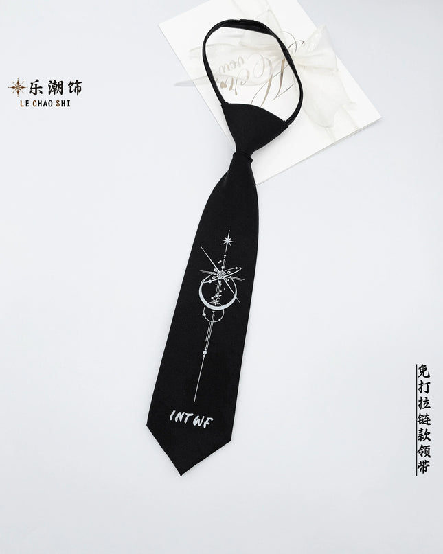 TALKLESSFASHION Starry sky print tie Le Chao geometric print tie