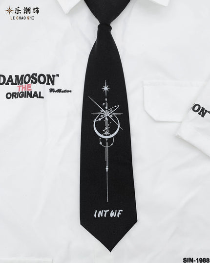 TALKLESSFASHION Starry sky print tie Le Chao geometric print tie