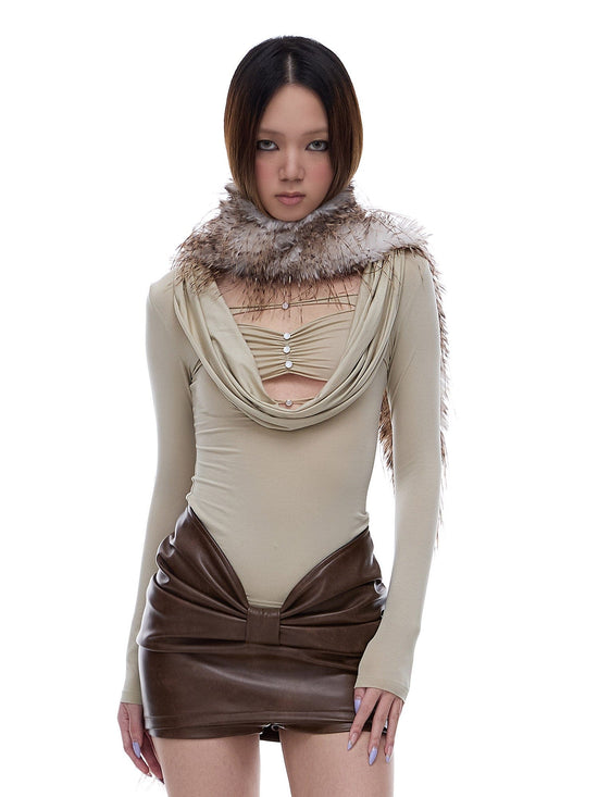 Pleated Leather Skirt