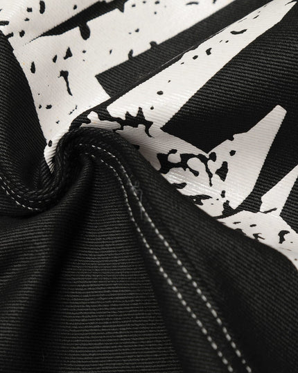 TALKLESSFASHION Street Coated Monogram Print Jeans