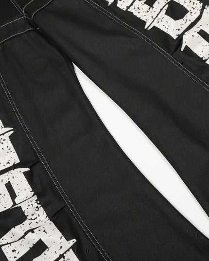 TALKLESSFASHION Street Coated Monogram Print Jeans