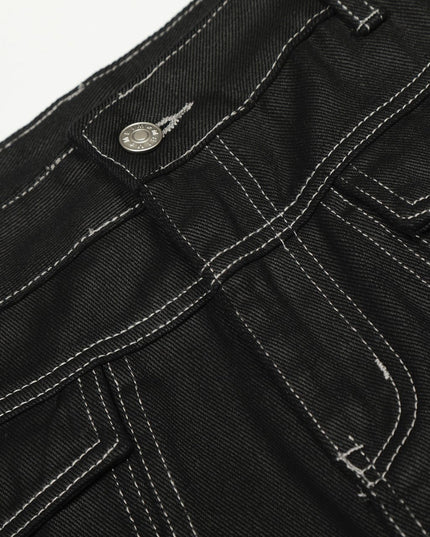 TALKLESSFASHION Street Coated Monogram Print Jeans