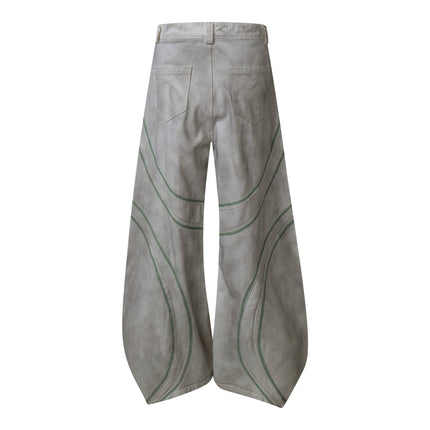 TALKLESSFASHION Street Personality Contrast Line Loose Casual Pants