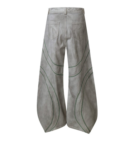 TALKLESSFASHION Street Personality Contrast Line Loose Casual Pants