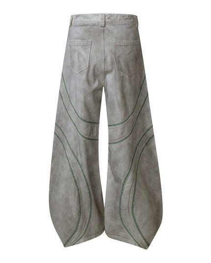 TALKLESSFASHION Street Personality Contrast Line Loose Casual Pants