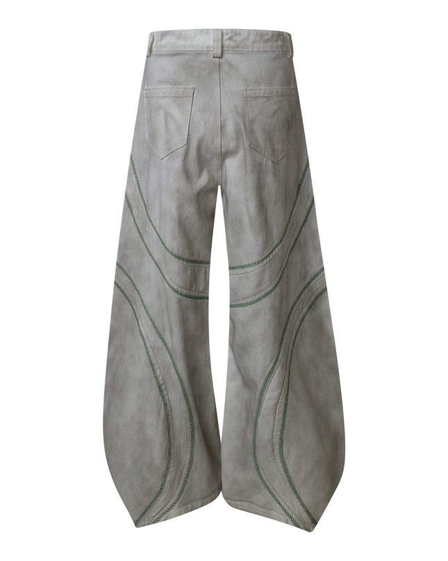 TALKLESSFASHION Street Personality Contrast Line Loose Casual Pants