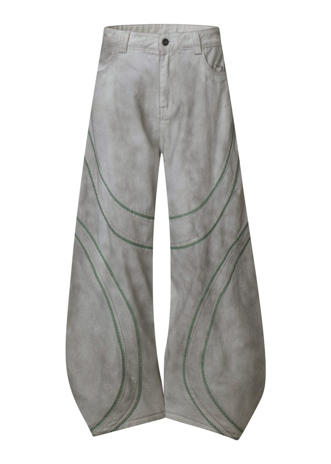 TALKLESSFASHION Street Personality Contrast Line Loose Casual Pants