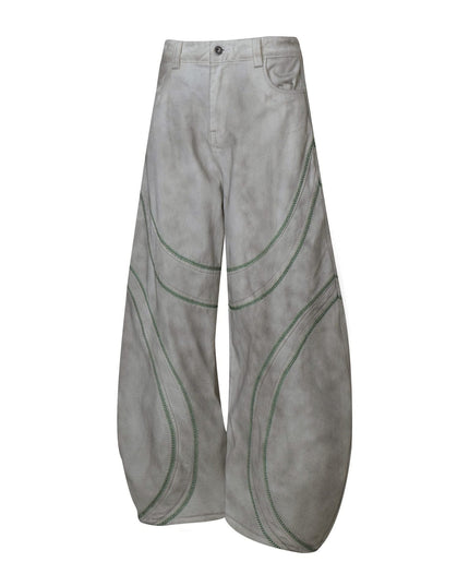 TALKLESSFASHION Street Personality Contrast Line Loose Casual Pants