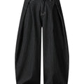 TALKLESSFASHION Street personality striped wide-leg jeans for men and women washed distressed loose simple scimitar pants