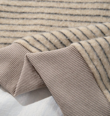 TALKLESSFASHION Striped Hooded Hooded Sweatshirt Jacket