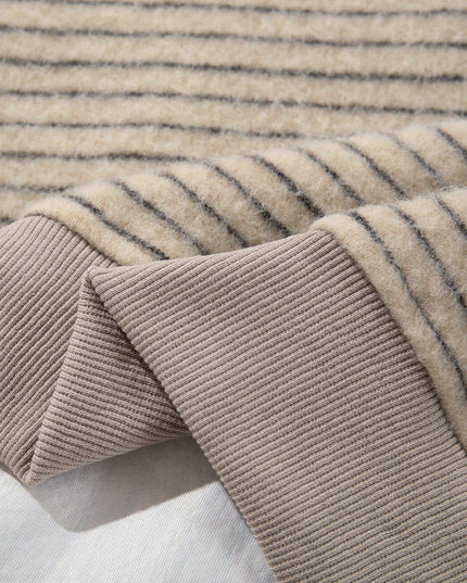 TALKLESSFASHION Striped Hooded Hooded Sweatshirt Jacket