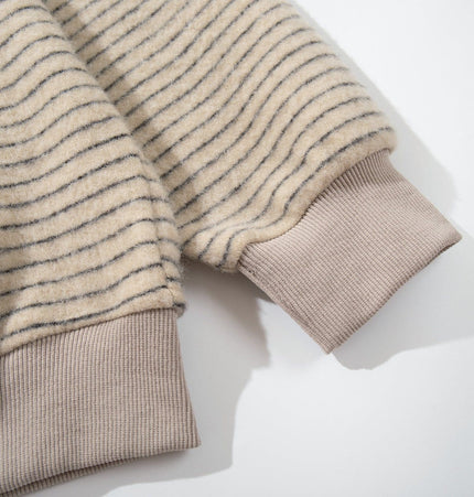 TALKLESSFASHION Striped Hooded Hooded Sweatshirt Jacket