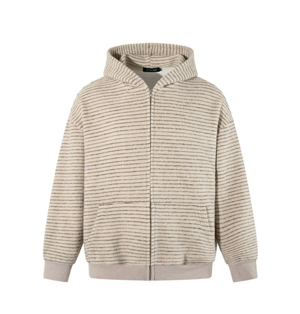 TALKLESSFASHION Striped Hooded Hooded Sweatshirt Jacket