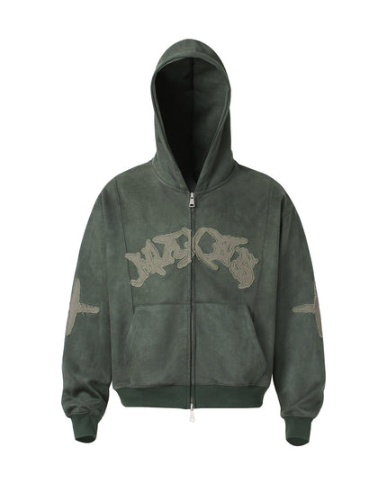 TALKLESSFASHION Suede Hooded Street Sweatshirt