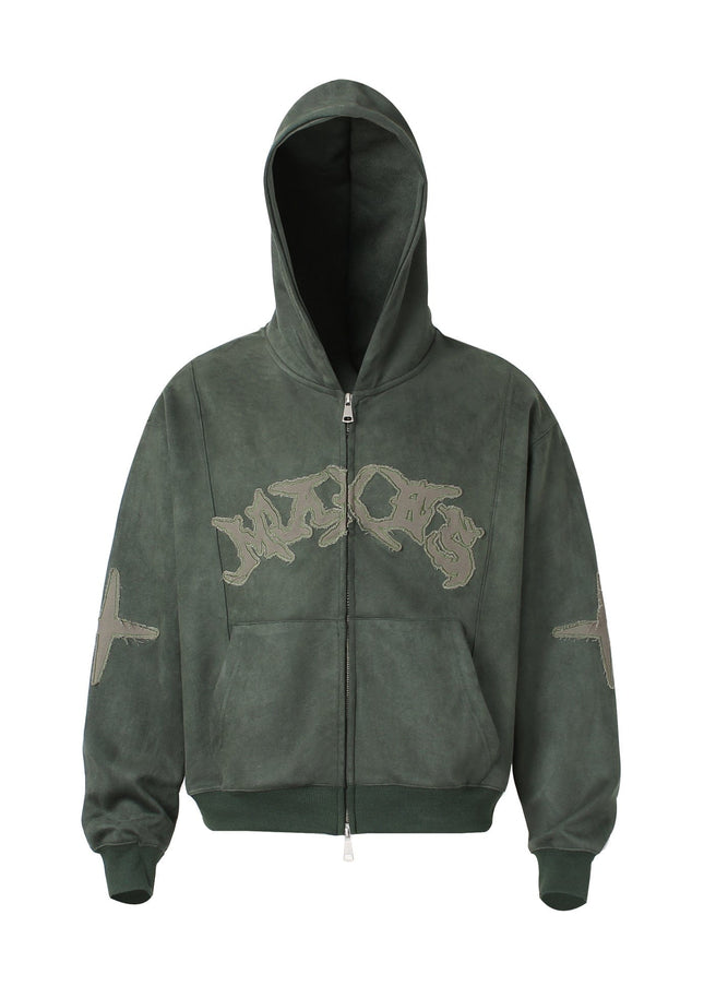 TALKLESSFASHION Suede Hooded Street Sweatshirt