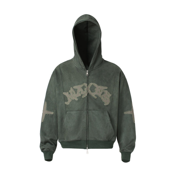 Suede Hooded Street Sweatshirt