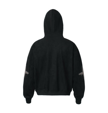 TALKLESSFASHION Suede Hooded Street Sweatshirt