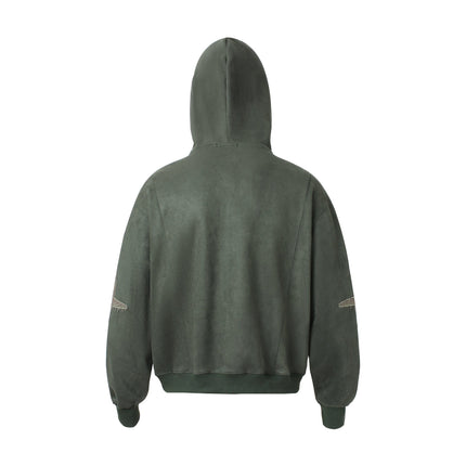 TALKLESSFASHION Suede Hooded Street Sweatshirt