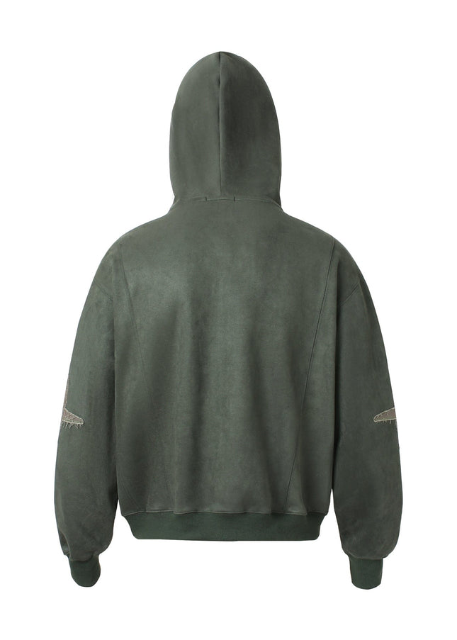 TALKLESSFASHION Suede Hooded Street Sweatshirt