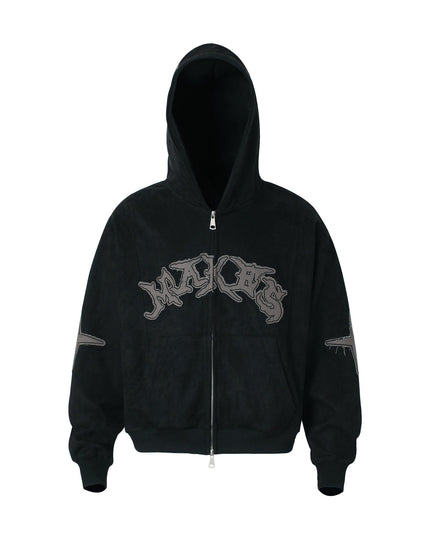 TALKLESSFASHION Suede Hooded Street Sweatshirt