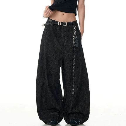 TALKLESSFASHION TALKLESS Curved Washed Splicing Casual Jeans ----3400