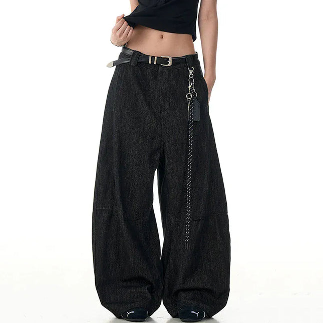 TALKLESSFASHION TALKLESS Curved Washed Splicing Casual Jeans ----3400