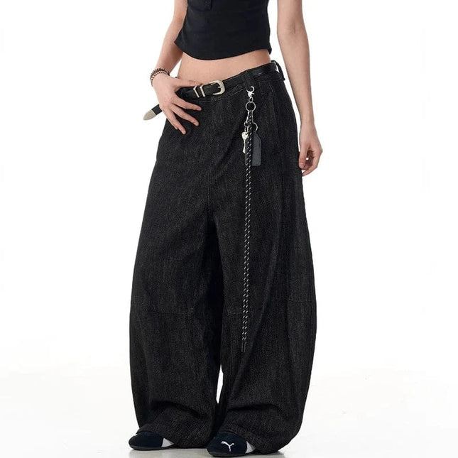 TALKLESSFASHION TALKLESS Curved Washed Splicing Casual Jeans ----3400