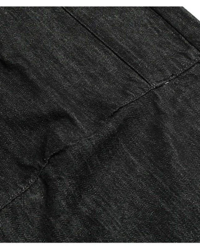 TALKLESSFASHION TALKLESS Curved Washed Splicing Casual Jeans ----3400