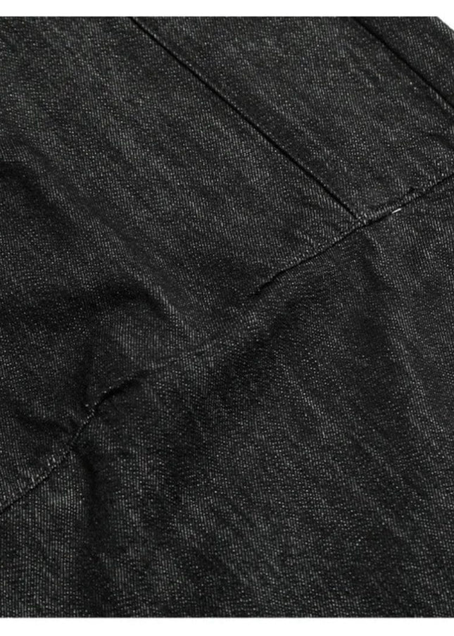 TALKLESSFASHION TALKLESS Curved Washed Splicing Casual Jeans ----3400