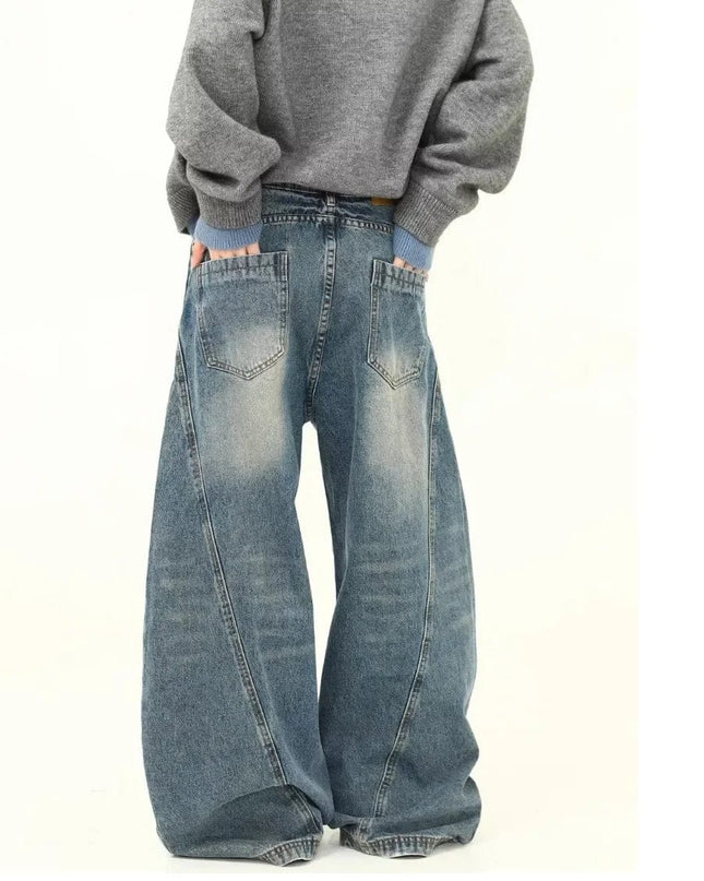 TALKLESSFASHION TALKLESS Retro Wide Leg Loose Jeans ---5882
