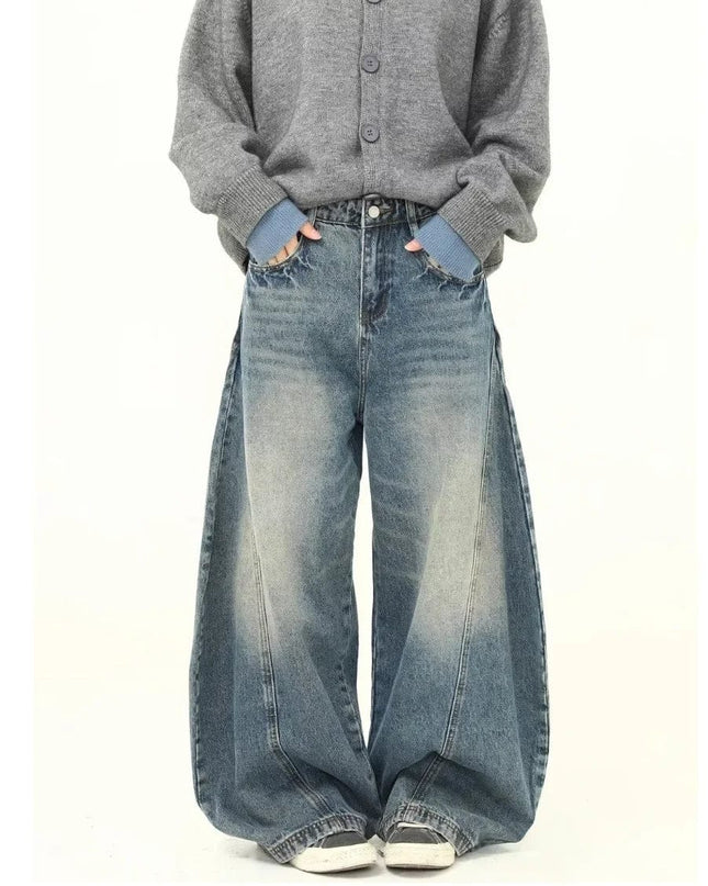 TALKLESSFASHION TALKLESS Retro Wide Leg Loose Jeans ---5882