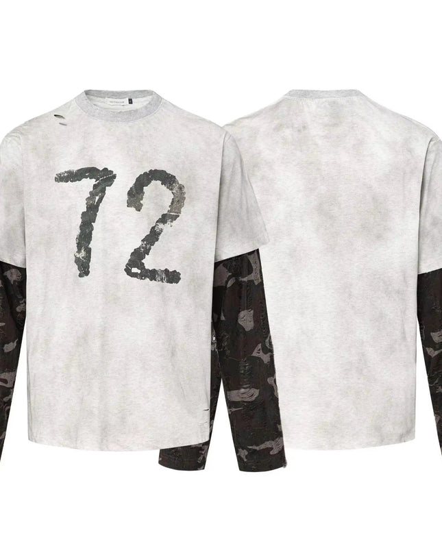 TALKLESSFASHION Talkless Two-Piece Camouflage Printed T-Shirt—-9333