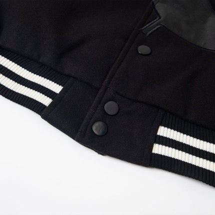 TALKLESSFASHION TALKLESSFASHION: Bold Stitches Baseball Jacket