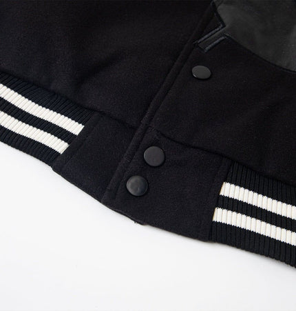 TALKLESSFASHION TALKLESSFASHION: Bold Stitches Baseball Jacket