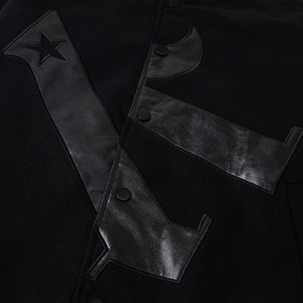 TALKLESSFASHION TALKLESSFASHION: Bold Stitches Baseball Jacket