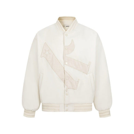 TALKLESSFASHION TALKLESSFASHION: Bold Stitches Baseball Jacket