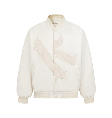 TALKLESSFASHION TALKLESSFASHION: Bold Stitches Baseball Jacket