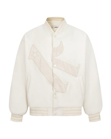 TALKLESSFASHION TALKLESSFASHION: Bold Stitches Baseball Jacket