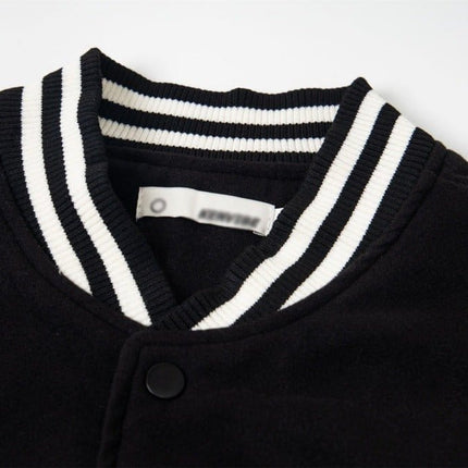 TALKLESSFASHION TALKLESSFASHION: Bold Stitches Baseball Jacket