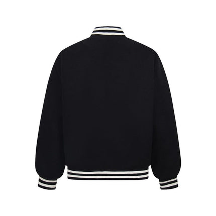 TALKLESSFASHION TALKLESSFASHION: Bold Stitches Baseball Jacket