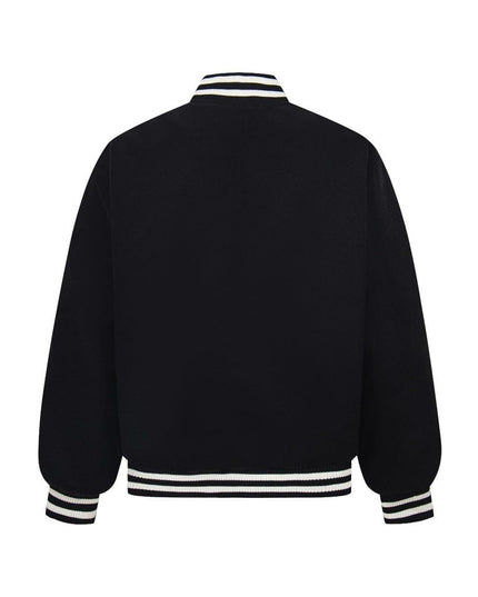TALKLESSFASHION TALKLESSFASHION: Bold Stitches Baseball Jacket