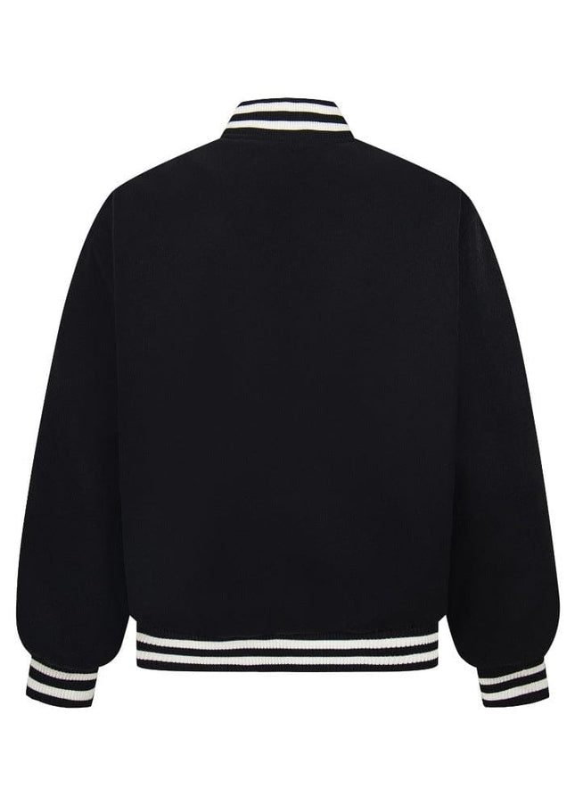 TALKLESSFASHION TALKLESSFASHION: Bold Stitches Baseball Jacket