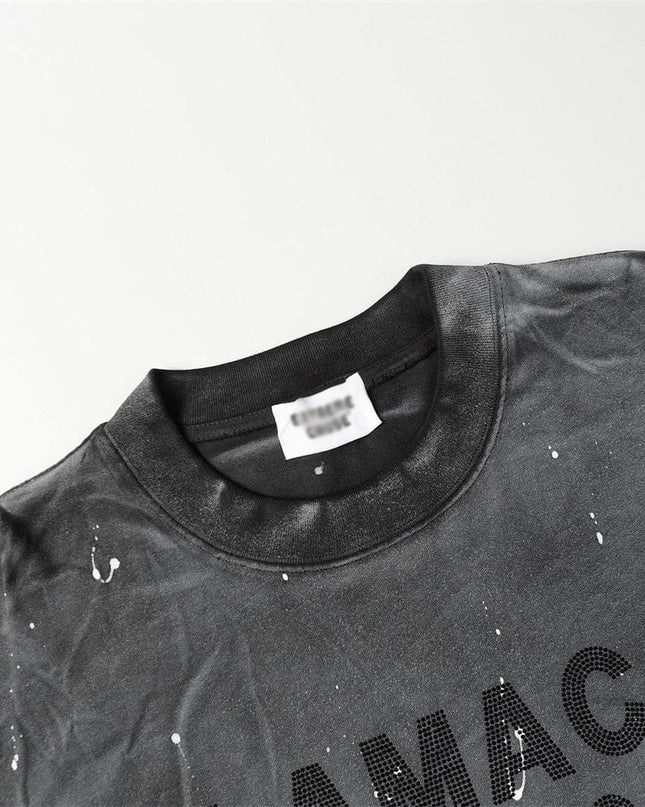 TALKLESSFASHION Top Bleached stoned T-shirt—3209