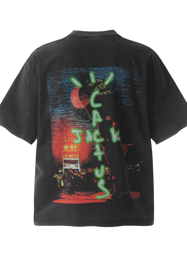 TALKLESSFASHION Travis Scottt Portrait Show-Limited Funny Print Vintage Washed Distressed Short Sleeve T-Shirt