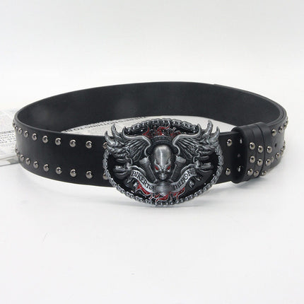 TALKLESSFASHION Trend: Shibuya Spice Girls, Hip Hop, Punk, Subculture Accessories, Skull, Hand Stud, Belt, Belt, Pants, Belt, Triple Leather Loop