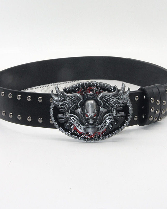 TALKLESSFASHION Trend: Shibuya Spice Girls, Hip Hop, Punk, Subculture Accessories, Skull, Hand Stud, Belt, Belt, Pants, Belt, Triple Leather Loop